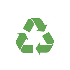 Obraz premium Green recycling symbol on a white background representing environmental conservation.