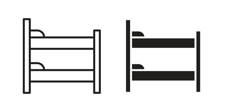 Bunk bed icon on white background. Stock vector icon