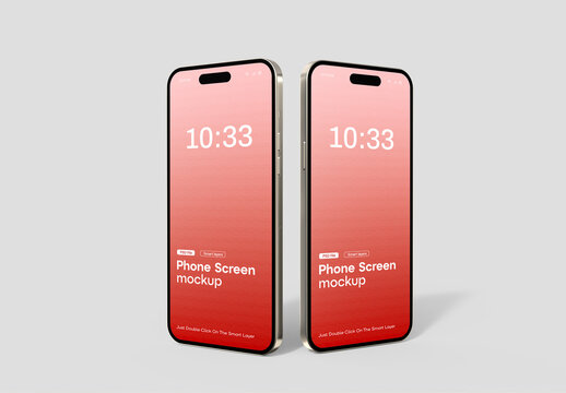 Realistic Mobile Phone Screen Mockup PSD