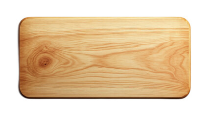 Smooth Wooden Cutting Board on White Background for Kitchen Use