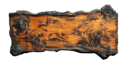 Beautifully Textured Rustic Wood Plank with Charred Edges and Grain