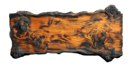 Beautifully Textured Rustic Wood Plank with Charred Edges and Grain