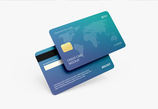 Realistic Credit Card Mockup PSD for Banking
