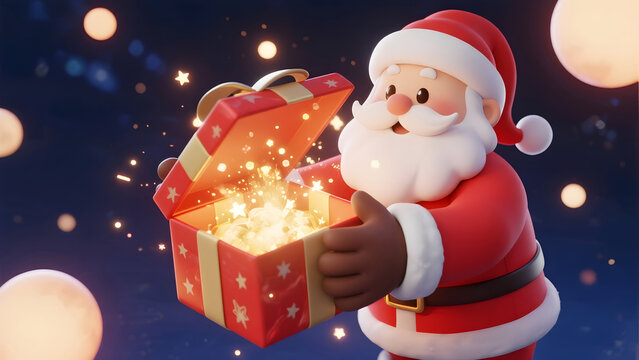 SantaHoldingGlowingGiftBox