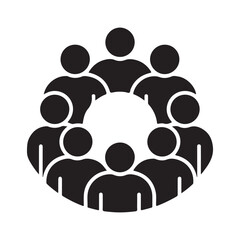 People unity circle solid icon
