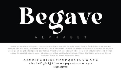 Begave typeface font with futuristic minimal design for logos, music, sports, and digital typography.