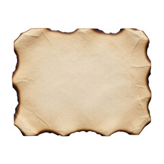 Fototapeta premium Aged parchment paper texture with frayed edges for vintage designs transparent background