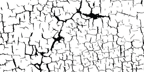 Cracks transparent background. Very cracked wall shabby surface for making brush white background. Abstract distructed painted wall white background.