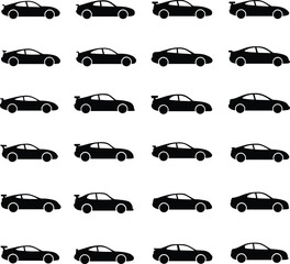 Car, Vehicle, Automobile, Silhouette, Vector, Outline, Icon, Transport, Design, Graphic, Illustration, Modern, Style, Shape, Collection