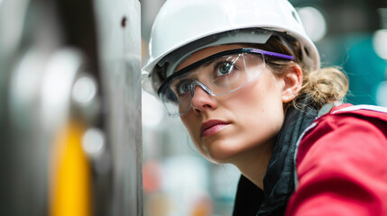 Female Technician in Safety Gear