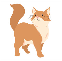 Obraz premium Cute Ginger Cat Cartoon Illustration