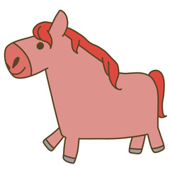 red horse belt illustration