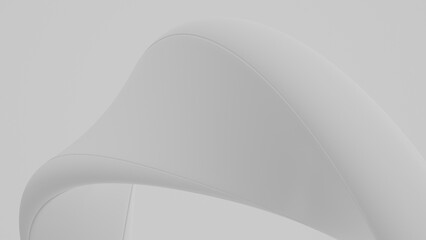 Smooth White Surface with Curved Lines, Modern Background. 3d rendering illustration not AI
