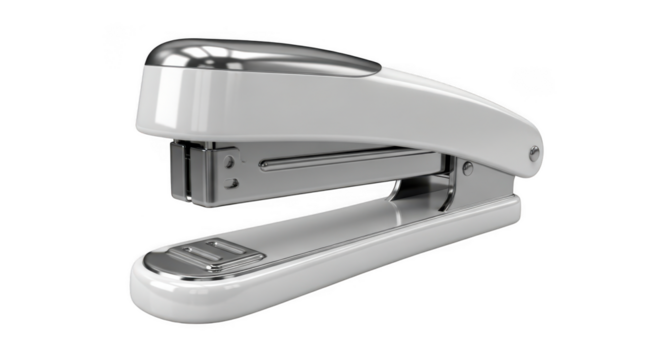White and Chrome Stapler on a Background office supplies isolated on a transparent background - Powered by Adobe