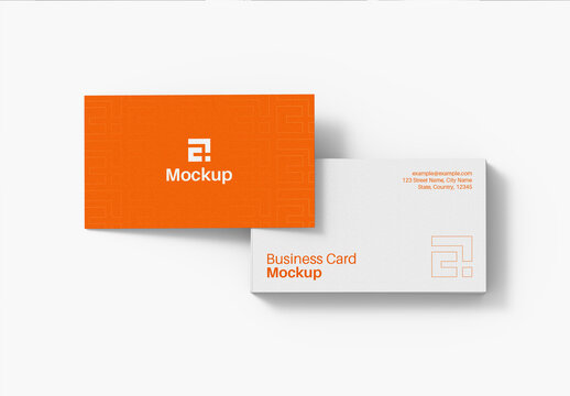 Top View Modern and Clean Horizontal Business Card Mockup PSD