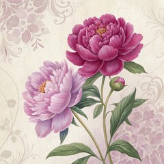 seamless pattern with pink flowers