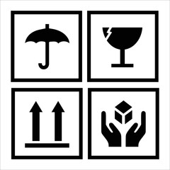 Important shipping and handling instructions for fragile package Vector