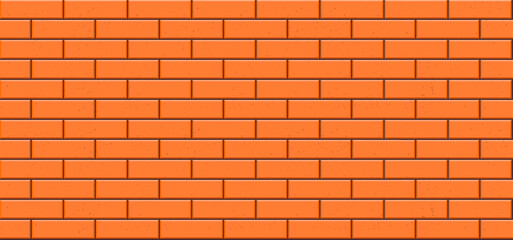 Bricks wall. Red brick texture. Classic red, terracotta construction material background. Urban, industrial design concept for poster, web design. Vector seamless pattern