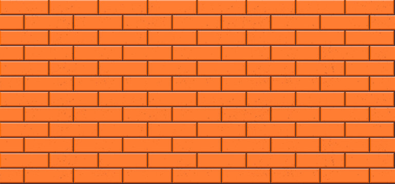 Bricks wall. Red brick texture. Classic red, terracotta construction material background. Urban, industrial design concept for poster, web design. Vector seamless pattern