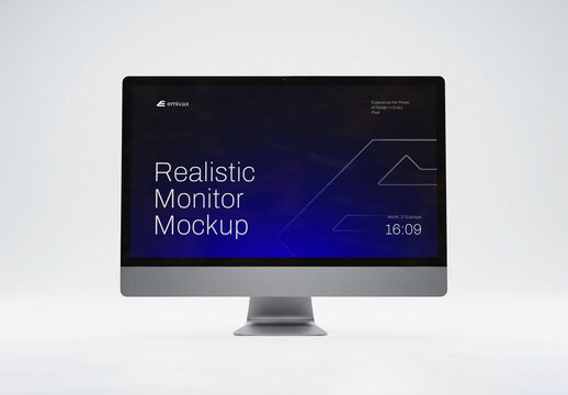 Realistic Computer Monitor Screen PSD Mockup for Design Presentation and Branding