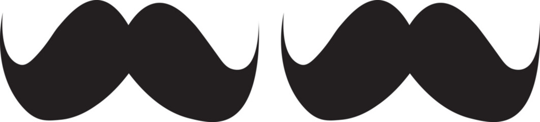 Fototapeta premium Set of mustache silhouette vector ,.Simple black mustache icon