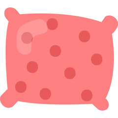 Pillow With Red Dots Isolated On White Background Flat Design Style