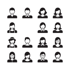 Neutral expression people solid icons