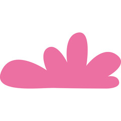 Pink abstract shape with rounded petals on a transparent background