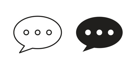 Comment icons set. Simple line vector illustration