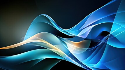 Obraz premium Abstract Waves in Blue and Orange Shades with Smooth Flowing Patterns