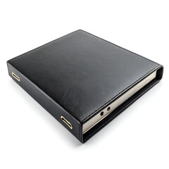one black office folder isolated on white background