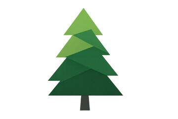 Obraz premium Christmas tree creating a geometric abstract pine silhouette on transparent background, symbolizing winter holidays and nature