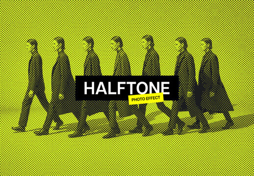 Halftone Photo Effect Mockup