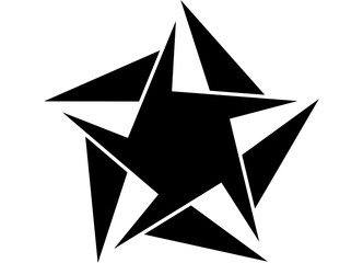 Abstract swirling star. Black Vector pattern on white. Design element for covers, advertising, packaging, web design, explosion. Vector background with place for text. Logo. frame. knife, holiday