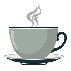 minimalist coffee cup vector illustration, elegant gray coffee cup art, modern minimalist coffee design for branding and café concept