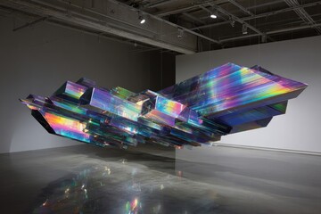 Colorful Geometric Crystal Installation