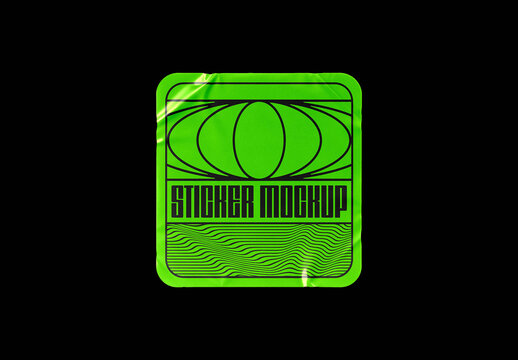 Wrinkled Sticker Mockup