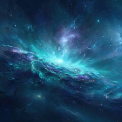 Naklejka premium Cosmic Nebula Explosion In Deep Space