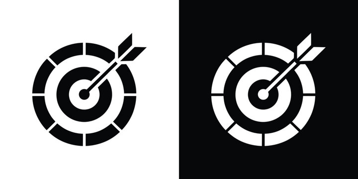 Bullseye Arrow Transparent PNG, Black and White Target with Aim, Isolated Icon