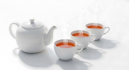 Tea Time - A Serene Still Life with Teapot and Cups.