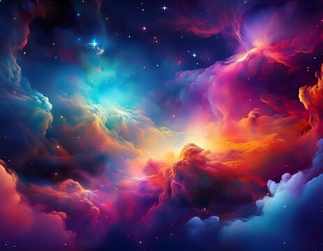 nebula sky patterns with colorful smokey clouds