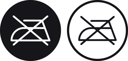 Do not iron icon set in two styles . No ironing laundry symbol . Laundry fabric clothes washing care icon . Vector illustration
