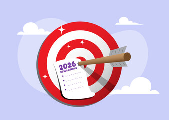 Archer arrow with paper writing 2026 goals