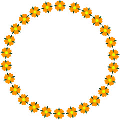 Orange Daisy Garland &ndash; Circular Floral Frame