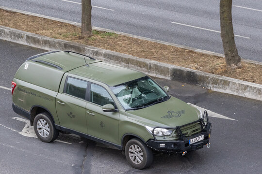 Ssangyong musso military pickup serving spanish air and space force