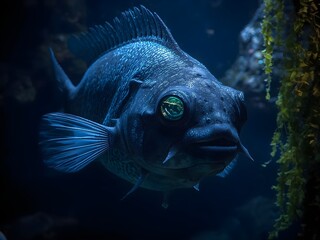 Monster Fish In Aquarium Wallpaper