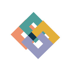 Obraz premium Interlocking Geometric Shapes in Pastel Colors for Modern Design.