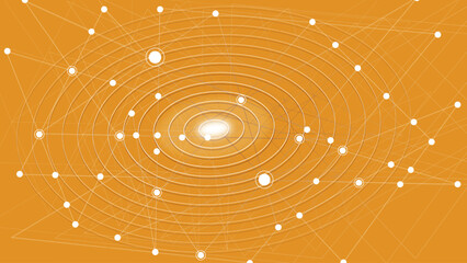 Digital technology and big data analysis background. Abstract technology background with glowing star pattern, digital science design concept, and energy network illustration. A beautiful macro image.