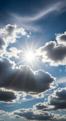 Sunlight Bursting Through Clouds - A Radiant Sky.