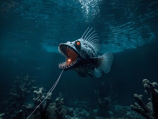 Monster Fish In Aquarium Wallpaper
